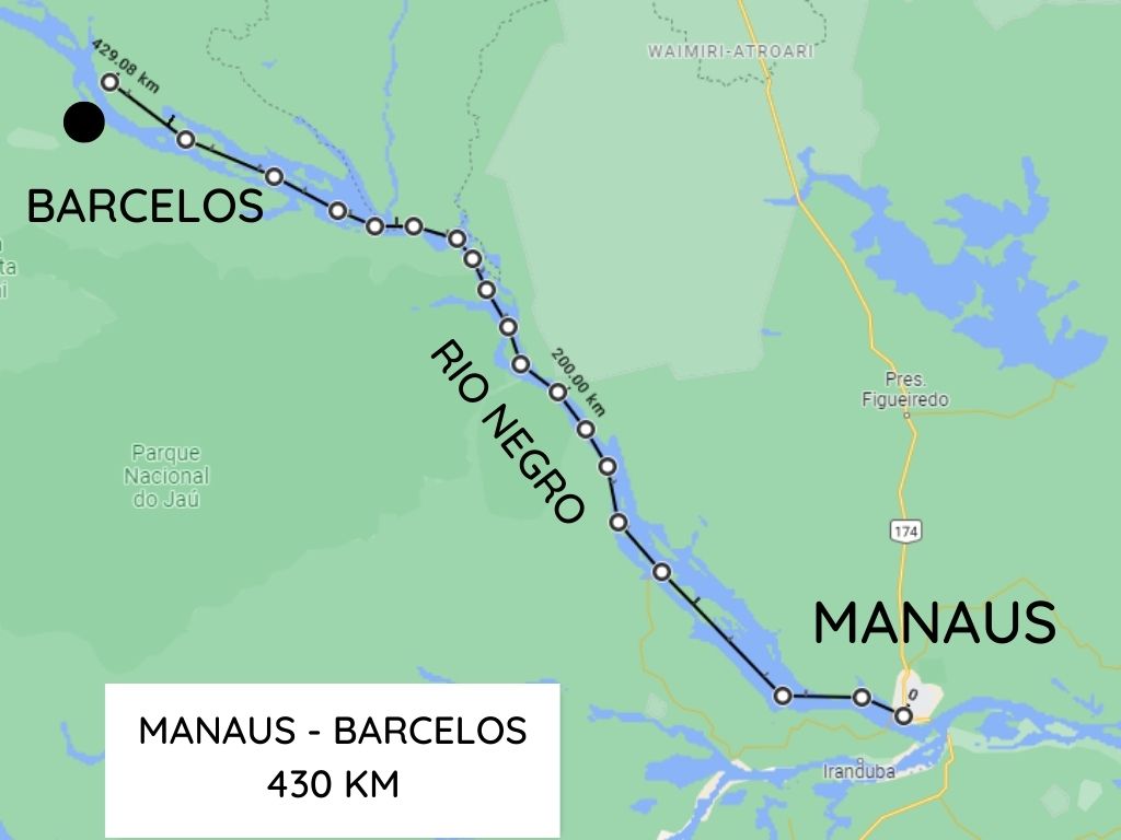 mapa Manaus Barcelos